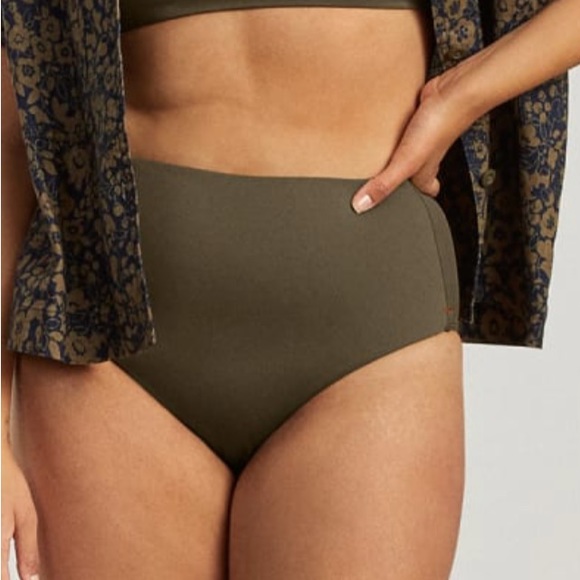 Everlane Swim Hipster High Rise Bottom Beech Green Large (10-12) NWT Quick Dry - Picture 2 of 9